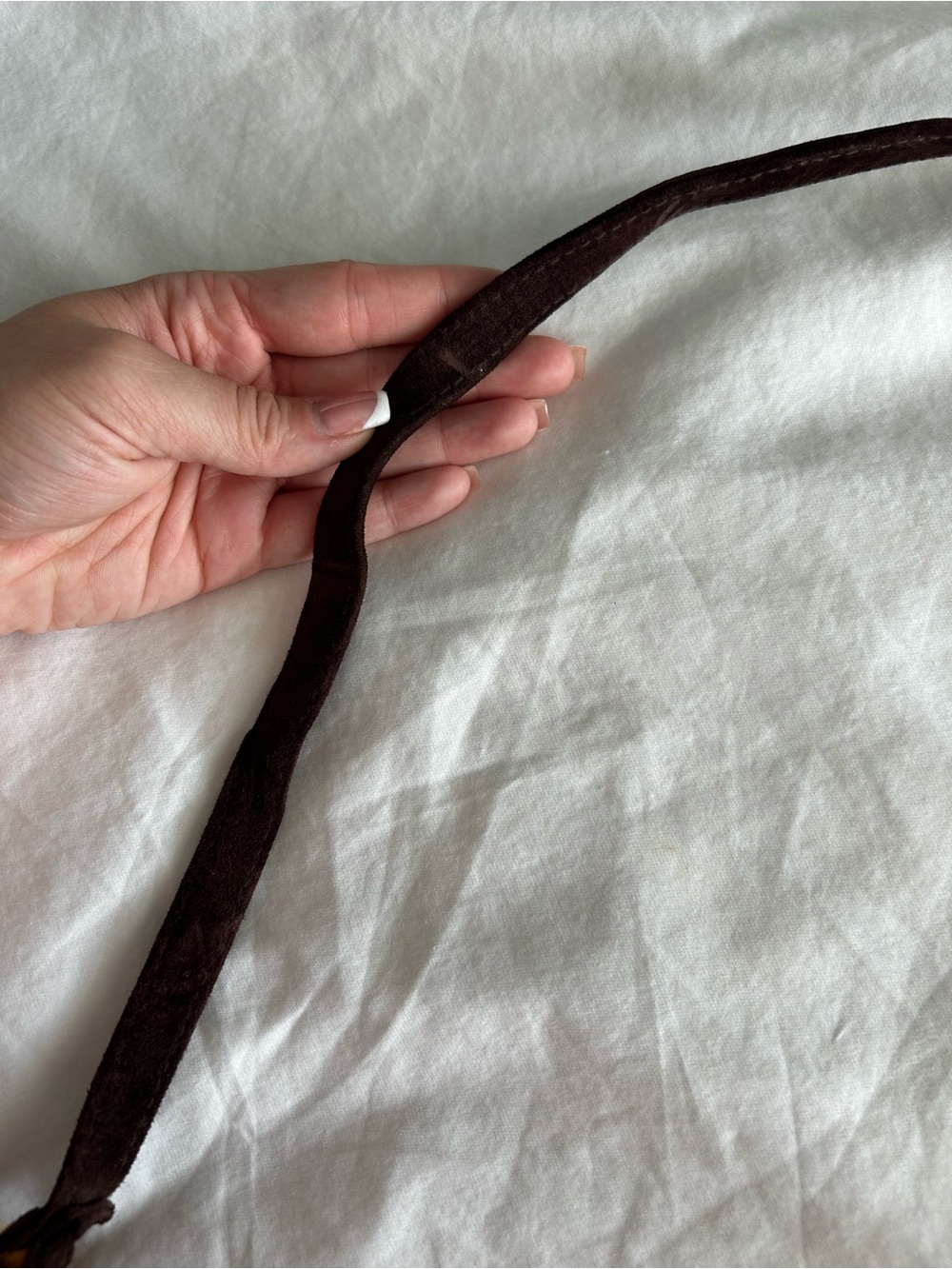 Esprit Vintage Brown Suede Crossbody Bag - Picture 12 of 13